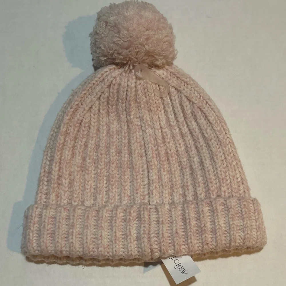 J.‎ Crew Ballet Pink Pastel Pink Pom Pom Beanie NWT Winter Warm Gift Present OS